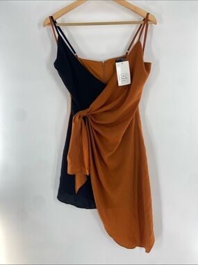 Dao Chloe Camel Two Tone Wrap Dress Size Small NWT